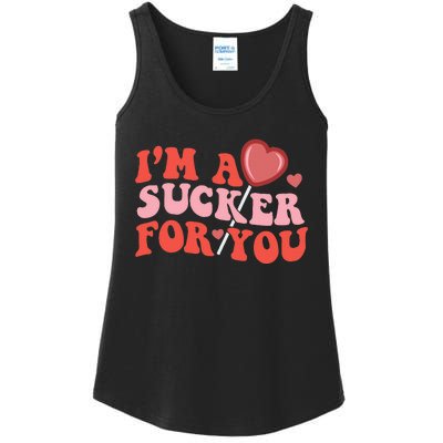 I'm A Sucker For You Happy Valentine's Groovy Retro Couple Ladies Essential Tank