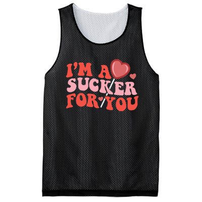 I'm A Sucker For You Happy Valentine's Groovy Retro Couple Mesh Reversible Basketball Jersey Tank