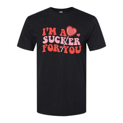 I'm A Sucker For You Happy Valentine's Groovy Retro Couple Softstyle CVC T-Shirt