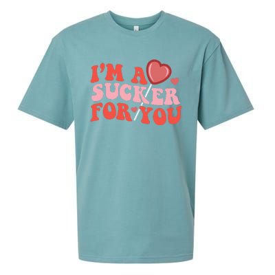 I'm A Sucker For You Happy Valentine's Groovy Retro Couple Sueded Cloud Jersey T-Shirt