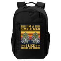 IM A Simple Man I Like Doobies And Boobies Vintage Backpack