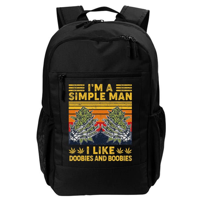 IM A Simple Man I Like Doobies And Boobies Vintage Backpack