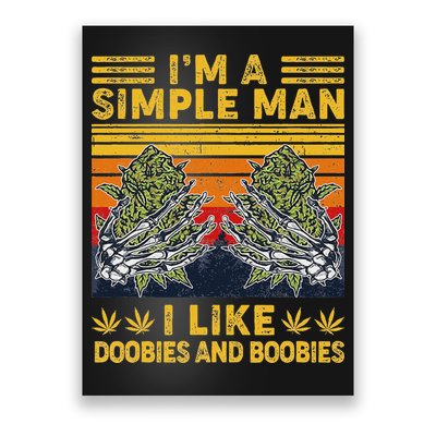IM A Simple Man I Like Doobies And Boobies Vintage Poster