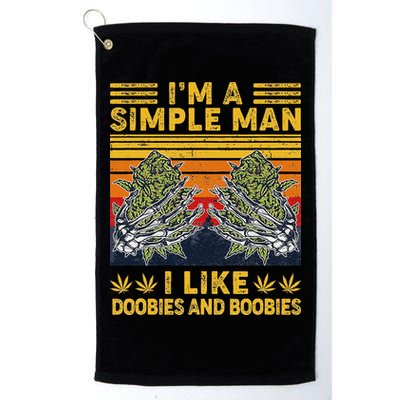 IM A Simple Man I Like Doobies And Boobies Vintage Golf Towel