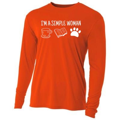 Im A Simple Tee Coffee Book Dog Gift Cooling Performance Long Sleeve Crew