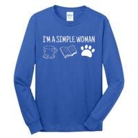 Im A Simple Tee Coffee Book Dog Gift Tall Long Sleeve T-Shirt