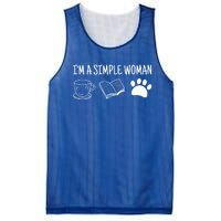 Im A Simple Tee Coffee Book Dog Gift Mesh Reversible Basketball Jersey Tank