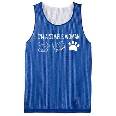 Im A Simple Tee Coffee Book Dog Gift Mesh Reversible Basketball Jersey Tank