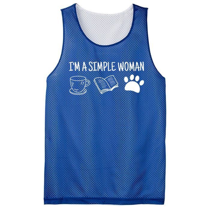 Im A Simple Tee Coffee Book Dog Gift Mesh Reversible Basketball Jersey Tank