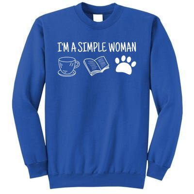 Im A Simple Tee Coffee Book Dog Gift Tall Sweatshirt