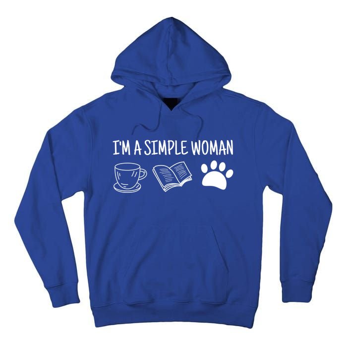 Im A Simple Tee Coffee Book Dog Gift Tall Hoodie