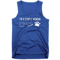 Im A Simple Tee Coffee Book Dog Gift Tank Top