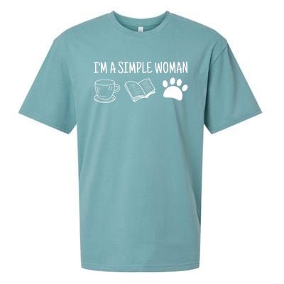 Im A Simple Tee Coffee Book Dog Gift Sueded Cloud Jersey T-Shirt