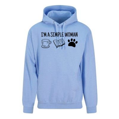 Im A Simple Tee Coffee Book Dog Gift Unisex Surf Hoodie