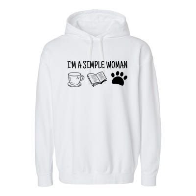 Im A Simple Tee Coffee Book Dog Gift Garment-Dyed Fleece Hoodie