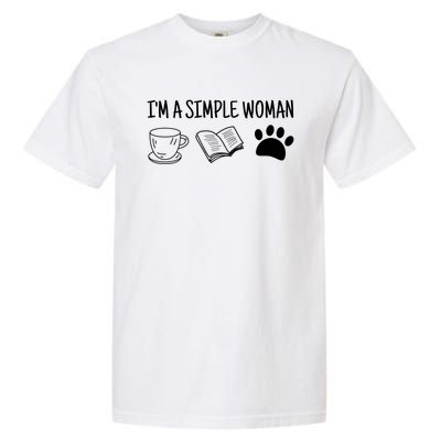 Im A Simple Tee Coffee Book Dog Gift Garment-Dyed Heavyweight T-Shirt