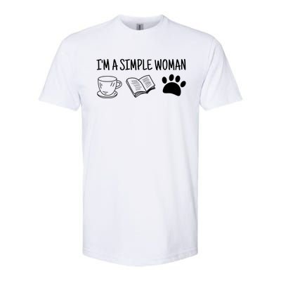 Im A Simple Tee Coffee Book Dog Gift Softstyle CVC T-Shirt