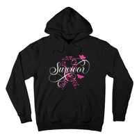 Im A Survivor Pink Butterfly Ribbon Breast Cancer Awareness Hoodie