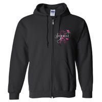 Im A Survivor Pink Butterfly Ribbon Breast Cancer Awareness Full Zip Hoodie