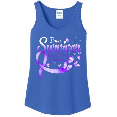 Im A Survivor Domestic Violence Awareness Butterfly Gift Ladies Essential Tank