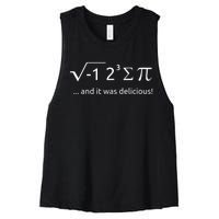 I Ate Some Pie And It Was Delicious Shirt Funny Math Pun Tee Women's Racerback Cropped Tank