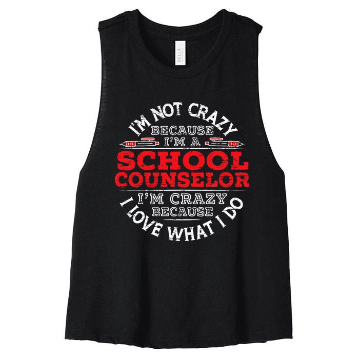 I'm A School Counselor Student Counseling Priofession Women's Racerback Cropped Tank