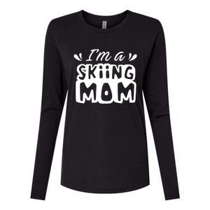 I'm A Skiing Mom Mother Skier Ski Gift Womens Cotton Relaxed Long Sleeve T-Shirt