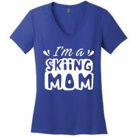 I'm A Skiing Mom Mother Skier Ski Gift Women's V-Neck T-Shirt