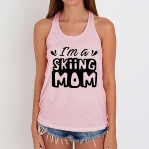 I'm A Skiing Mom Mother Skier Ski Gift Women's Knotted Racerback Tank