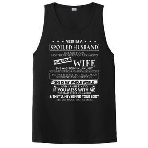 I'm a spoiled husband awesome wife SHE WAS BORN IN JANUARY PosiCharge Competitor Tank