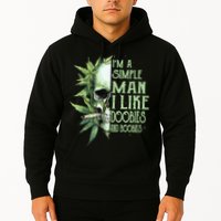 Im A Simple Man I Like Doobies And Boobies Skull Weed Hoodie