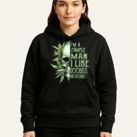 Im A Simple Man I Like Doobies And Boobies Skull Weed Hoodie