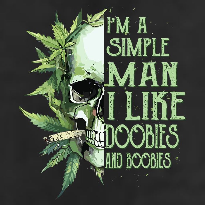 Im A Simple Man I Like Doobies And Boobies Skull Weed Hat