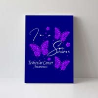 Im A Survivor Testicular Cancer Awareness Butterfly Gift Canvas