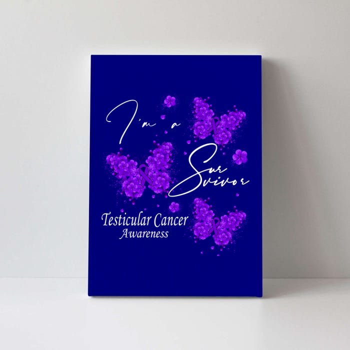 Im A Survivor Testicular Cancer Awareness Butterfly Gift Canvas