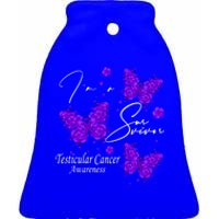 Im A Survivor Testicular Cancer Awareness Butterfly Gift Ceramic Bell Ornament