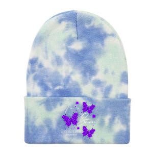 Im A Survivor Testicular Cancer Awareness Butterfly Gift Tie Dye 12in Knit Beanie