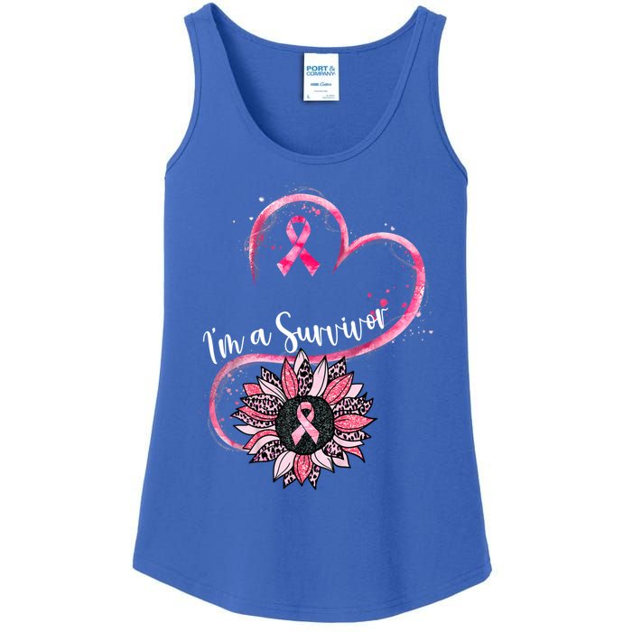 Im A Survivor Breast Cancer Awareness Sunflower Cool Gift Ladies Essential Tank