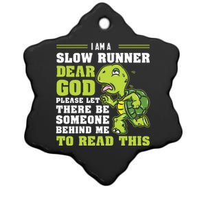 Im A Slow Runner Turtle Funny Marathon Running Run Gift Ceramic Star Ornament