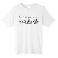 Im A Simple Woman Books Coffee Dog Animal Fur Paw Print Tall Fusion ChromaSoft Performance T-Shirt