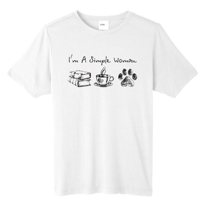 Im A Simple Woman Books Coffee Dog Animal Fur Paw Print Tall Fusion ChromaSoft Performance T-Shirt