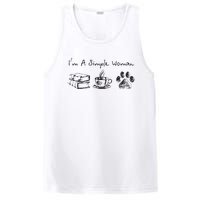 Im A Simple Woman Books Coffee Dog Animal Fur Paw Print PosiCharge Competitor Tank