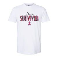 Im A Survivor Leopard Retro Breast Cancer Awareness Softstyle CVC T-Shirt