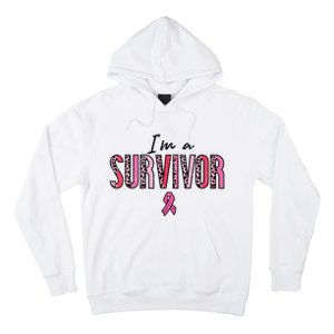 Im A Survivor Leopard Retro Breast Cancer Awareness Hoodie