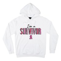 Im A Survivor Leopard Retro Breast Cancer Awareness Hoodie