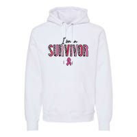 Im A Survivor Leopard Retro Breast Cancer Awareness Premium Hoodie