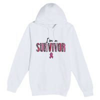 Im A Survivor Leopard Retro Breast Cancer Awareness Premium Pullover Hoodie