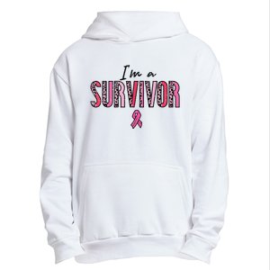 Im A Survivor Leopard Retro Breast Cancer Awareness Urban Pullover Hoodie