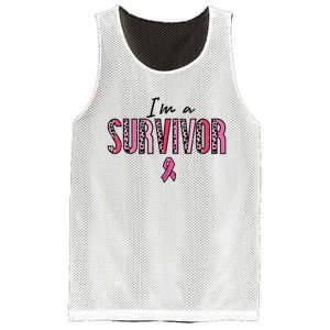 Im A Survivor Leopard Retro Breast Cancer Awareness Mesh Reversible Basketball Jersey Tank