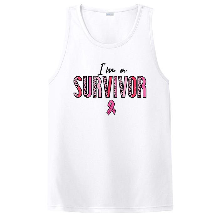 Im A Survivor Leopard Retro Breast Cancer Awareness PosiCharge Competitor Tank